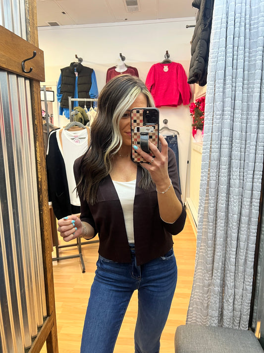 Timeless SHORT Cardigan, Brown