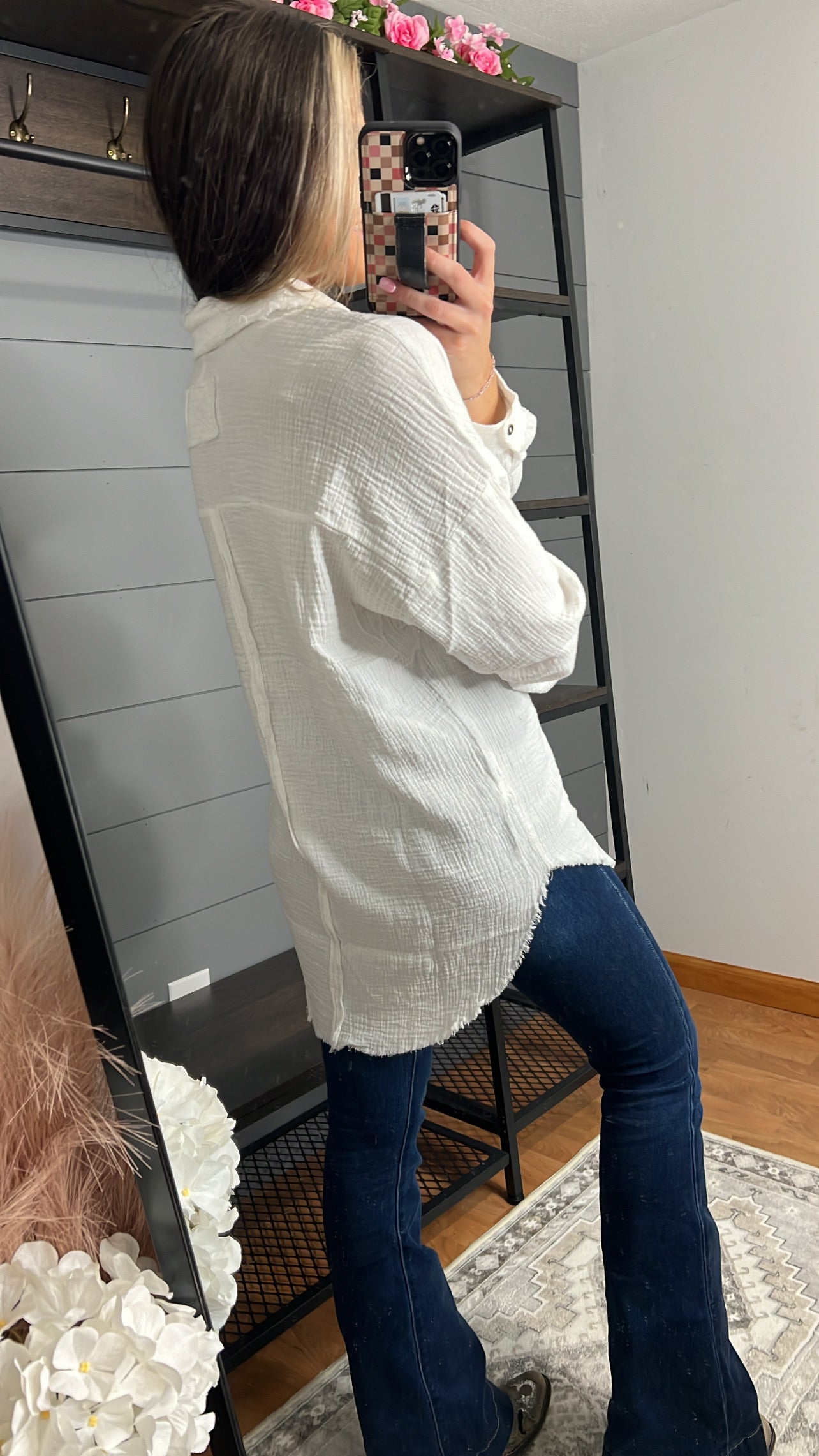 Fancy Like Button Up, Ivory