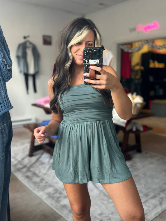 Double Layer Romper, Jade