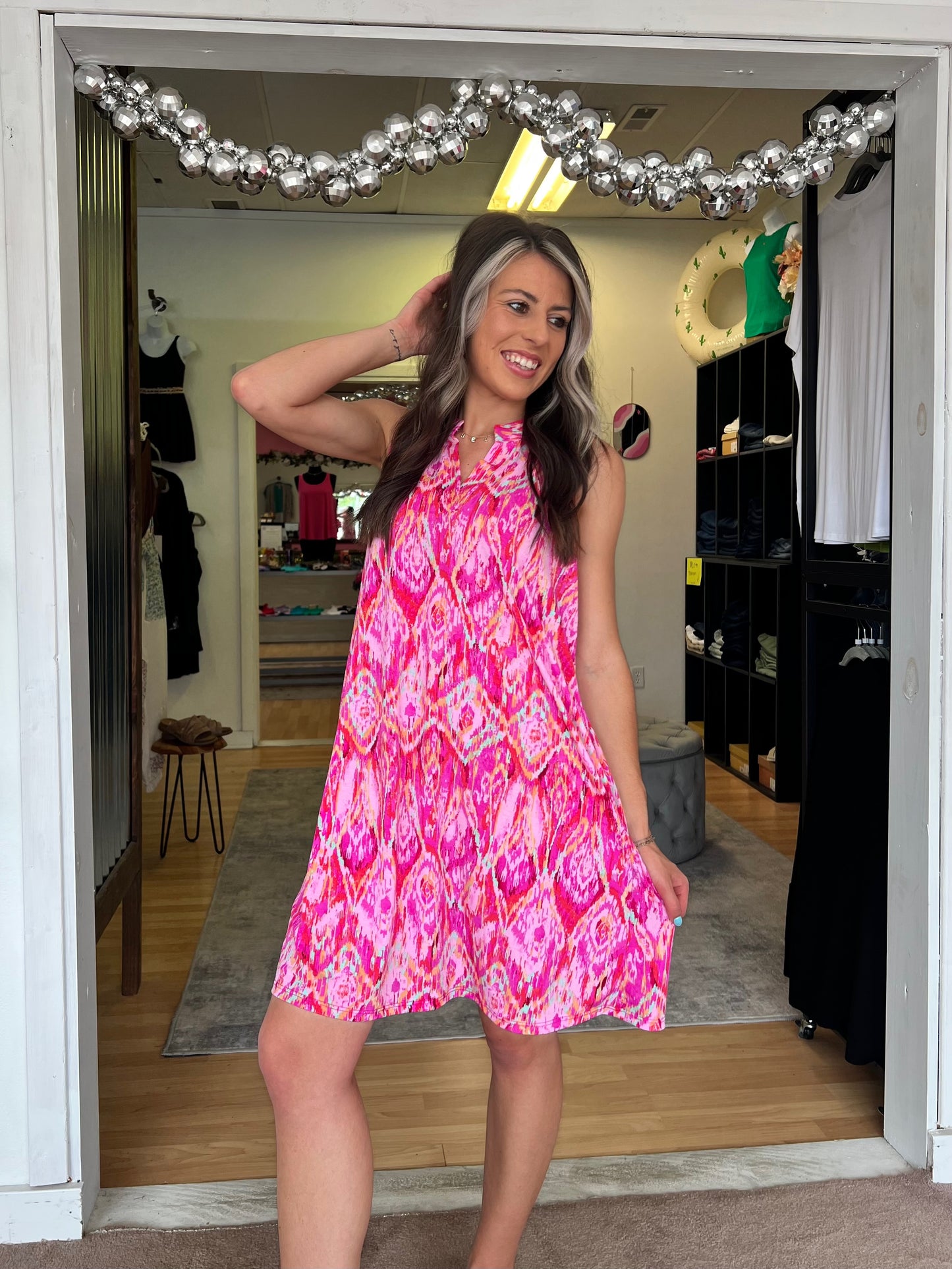 Lizzy Tank Dress, Pink Multi