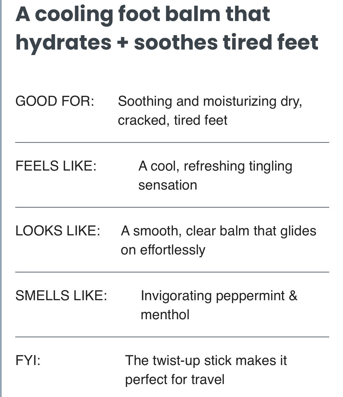 Peppofoot Stick Moisturizing Foot Balm