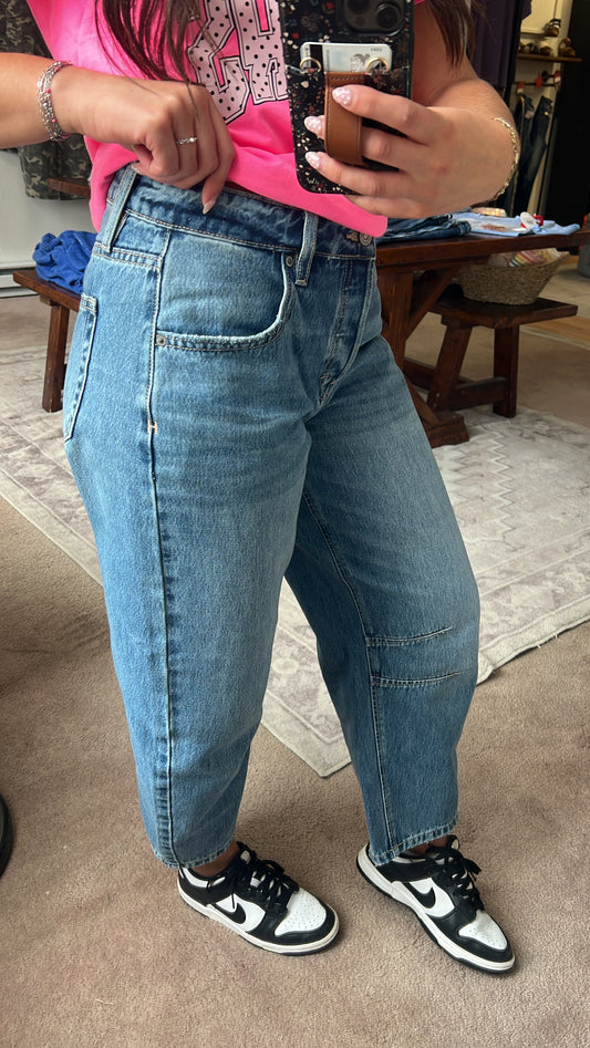 Sammie High Rise Barrel Jean, HIDDEN