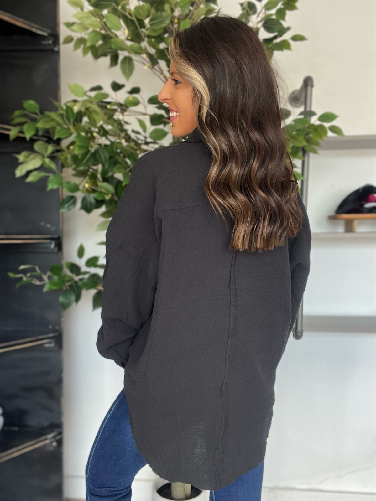 Fancy Like Button Up, Black