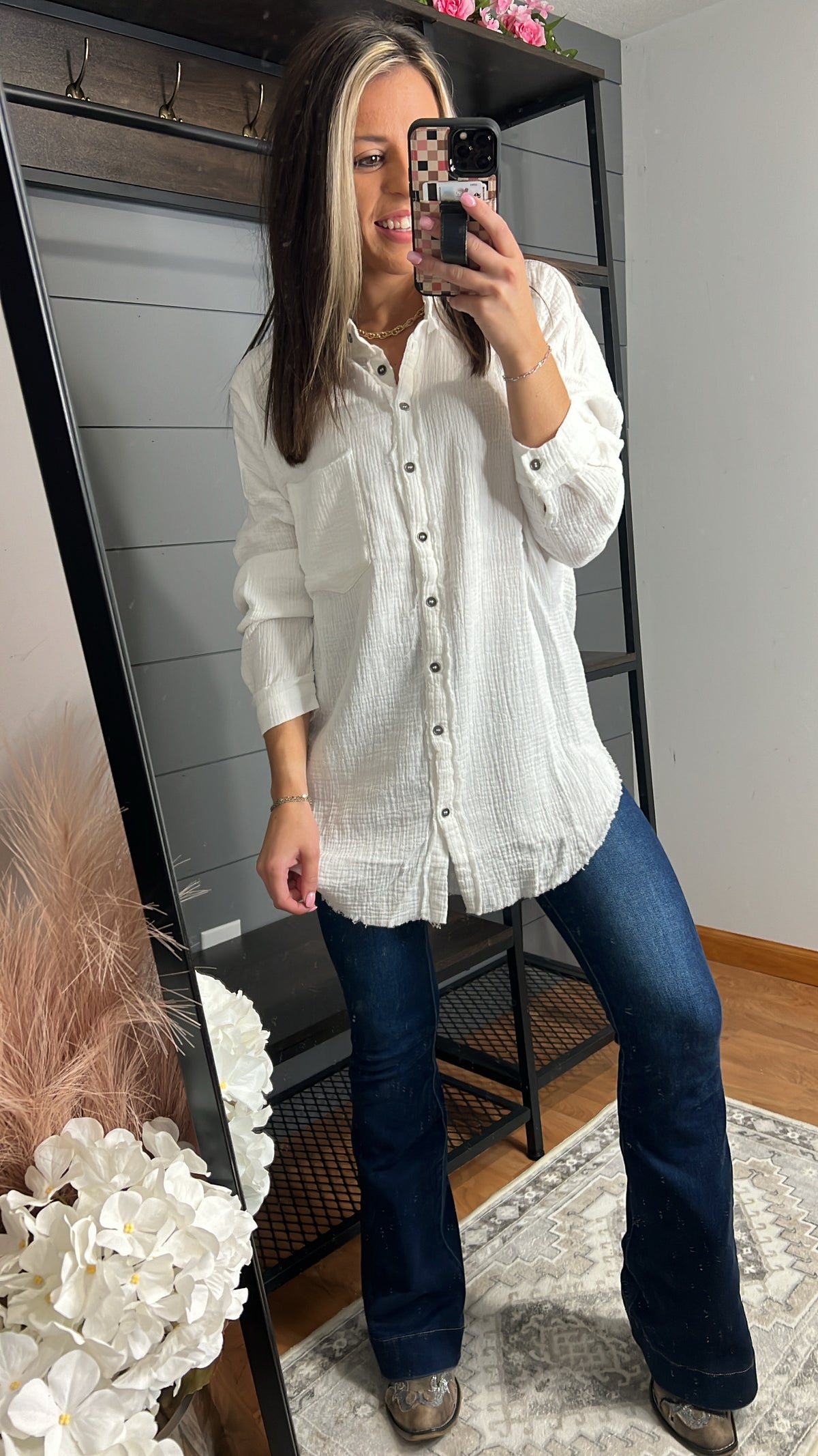 Fancy Like Button Up, Ivory