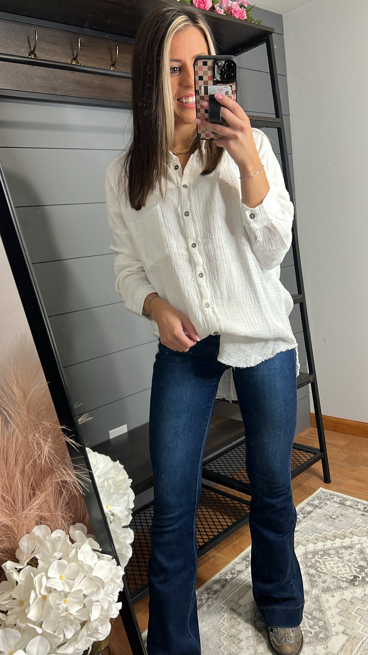 Fancy Like Button Up, Ivory