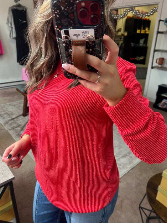 Raised Rib Top, Ruby