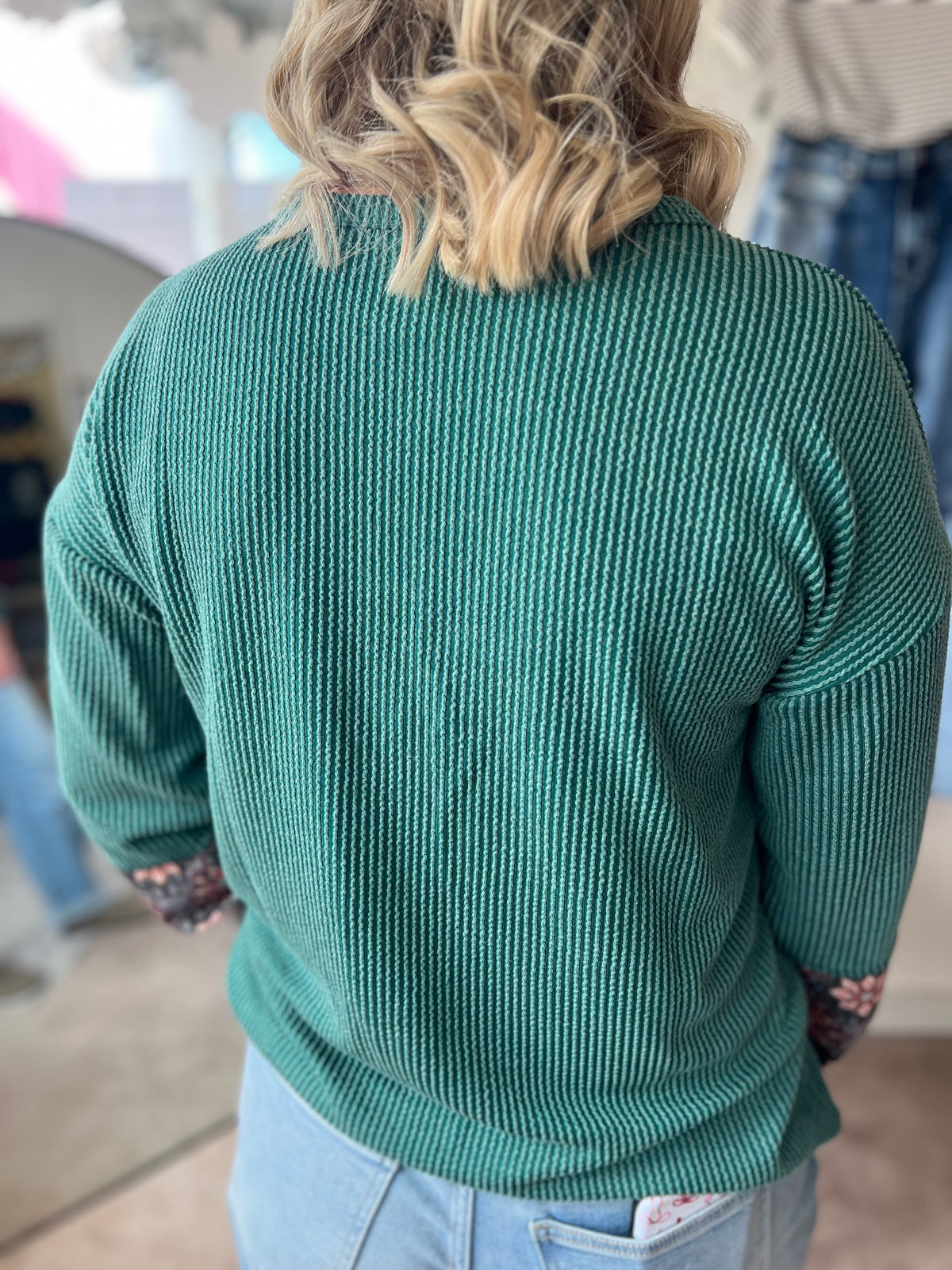 Floral Patchwork Top, Hunter Green