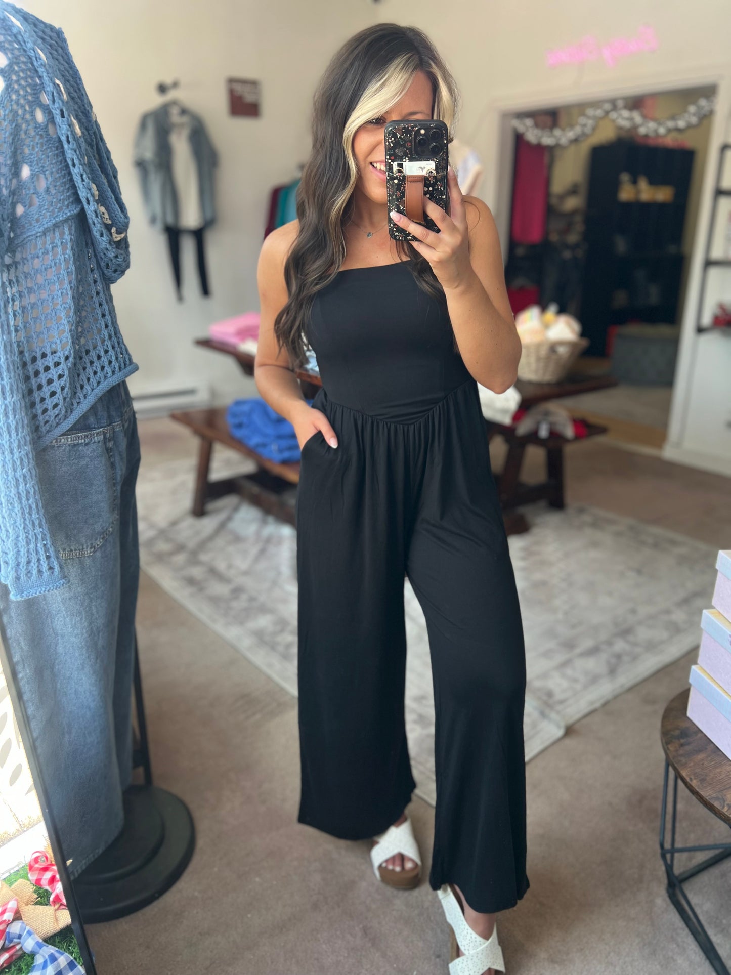 Strapless Jumpsuit, Black