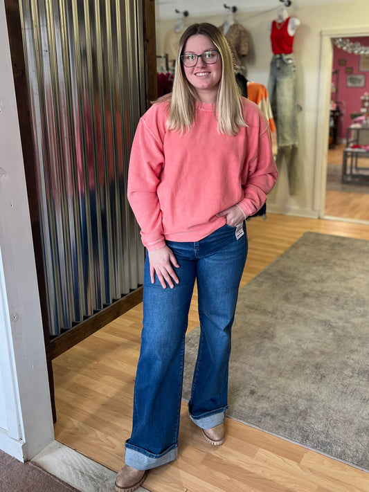 Luxe Corded Crew, Dewberry