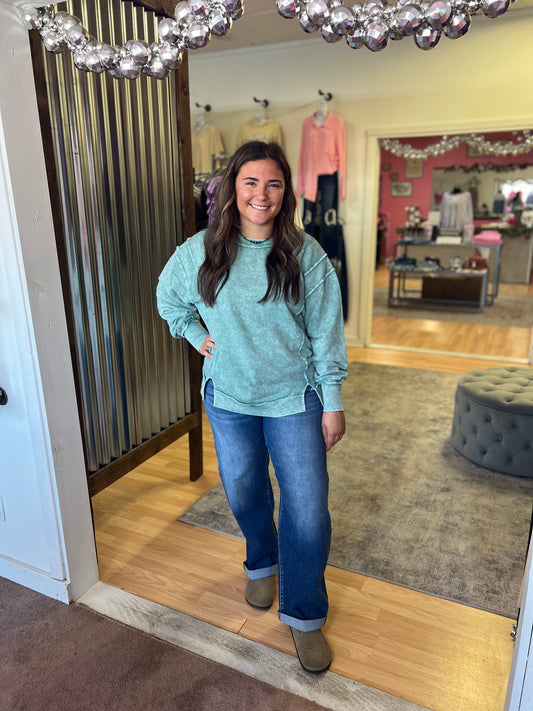 Lindsey Mid Rise Barrel Jean, RISEN