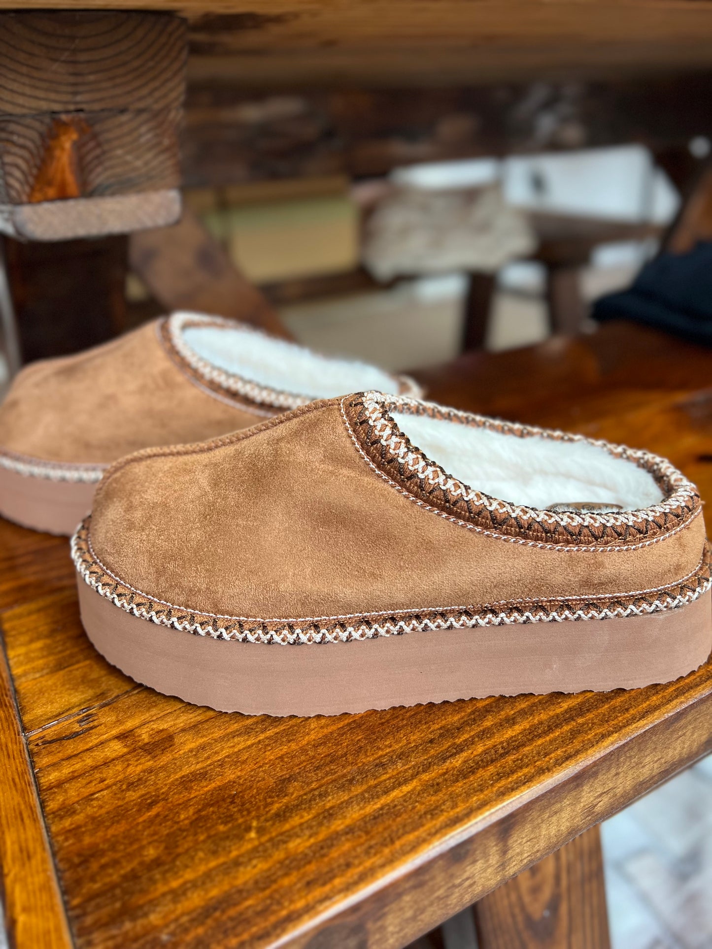 Platform Slipper, Tan