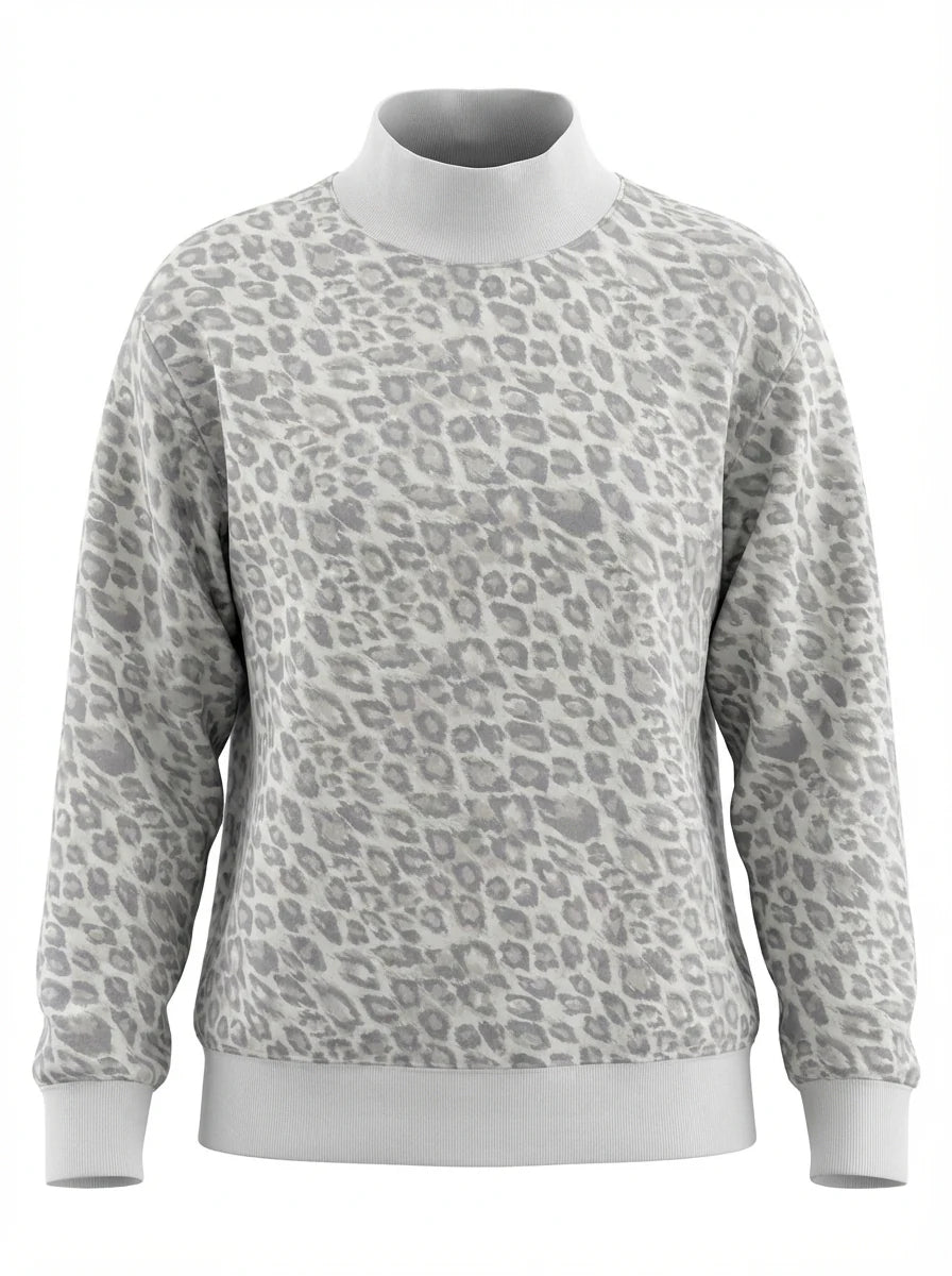 Leopard Mockneck Sweatshirt