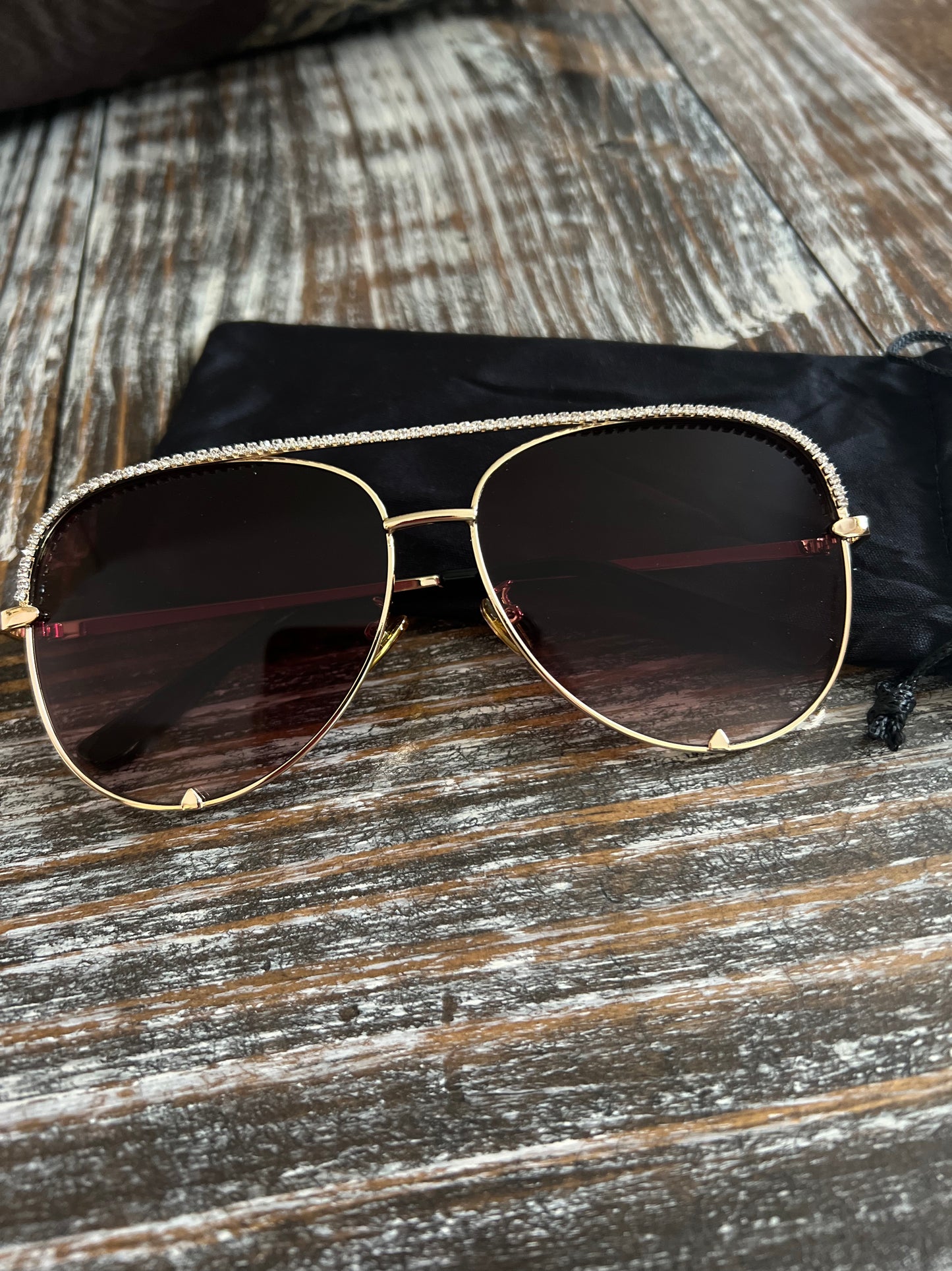 Dazzle Aviator Sunglasses, Brown