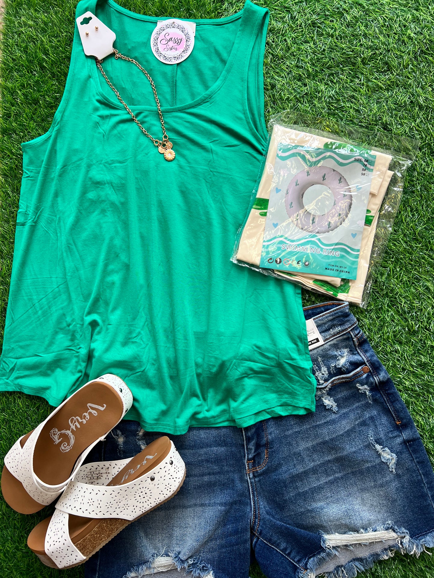 Flowy Tank, Kelly Green