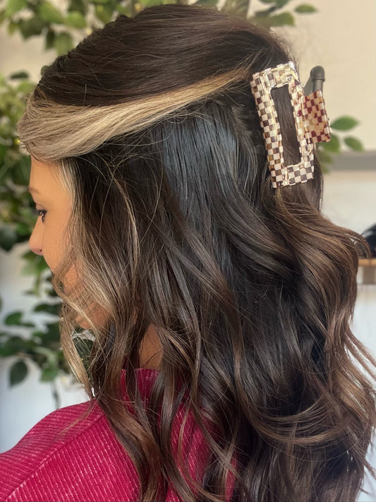 Effortless Clip, Brown Mini Checkered
