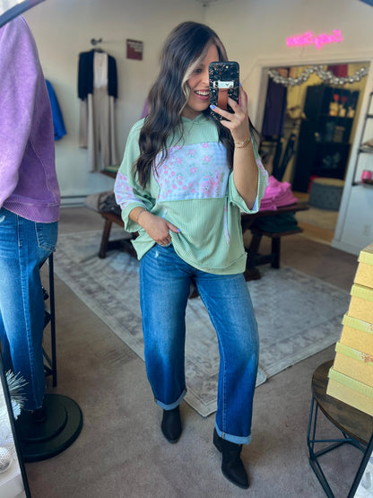 Lindsey Mid Rise Barrel Jean, RISEN