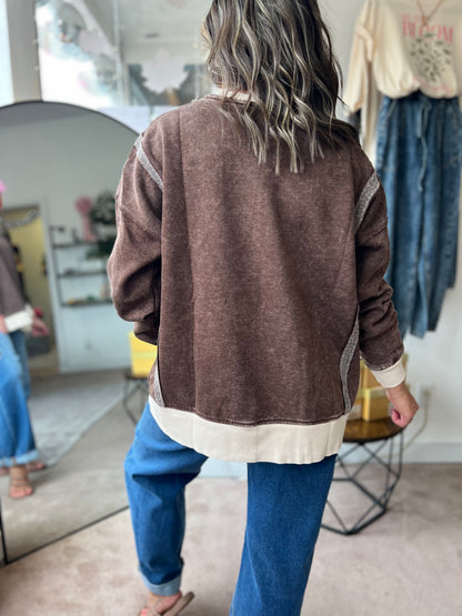 Crew Pullover, Chocolate