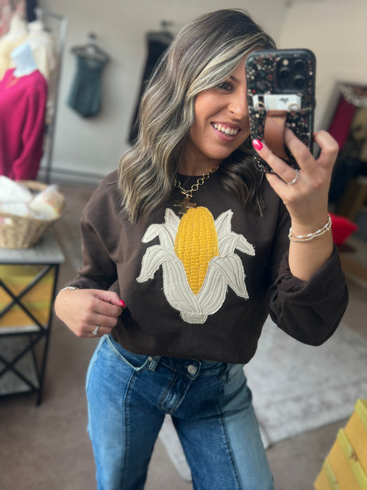 Corn Applique Sweatshirt, SSB EXCLUSIVE