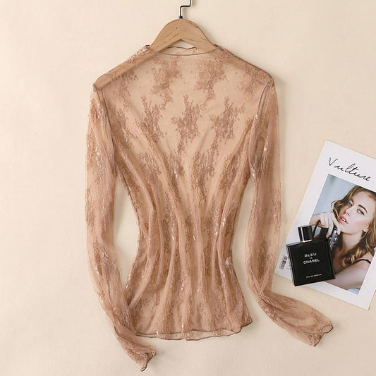 Heartbreaker Mesh Lace Top, Coffee
