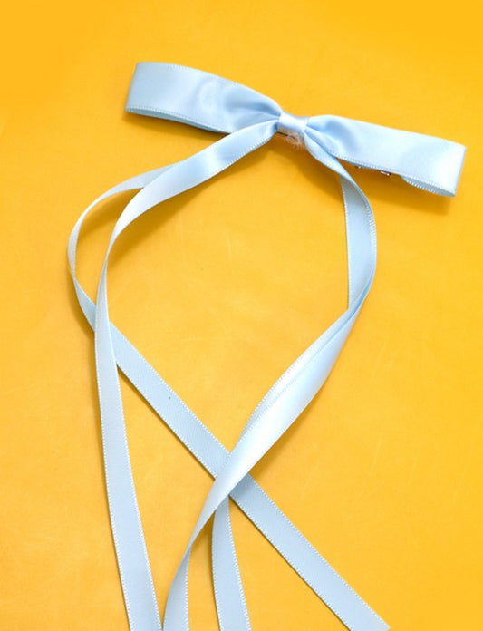 Thin Satin Bow, Blue