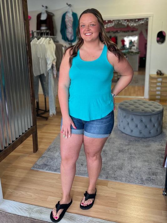 Flowy Tank, Turquoise