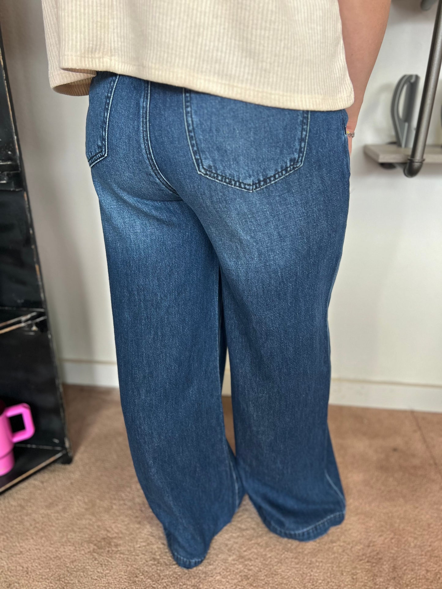 Judy Blue High Rise Palazzo Pants, Dark