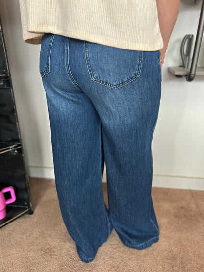Judy Blue High Rise Palazzo Pants, Dark