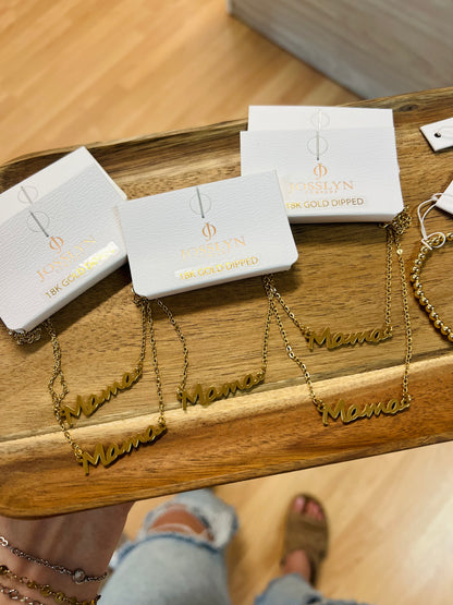 Mama Pendant Necklace, Gold