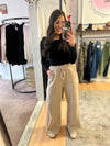 Fleece Wide Leg Pants, Ash Mocha