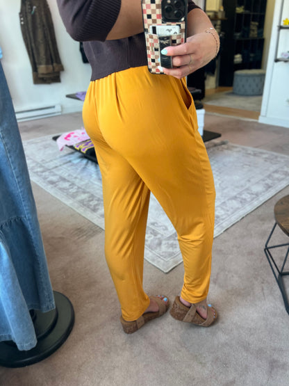 Pleated Pants, Gold Mustard