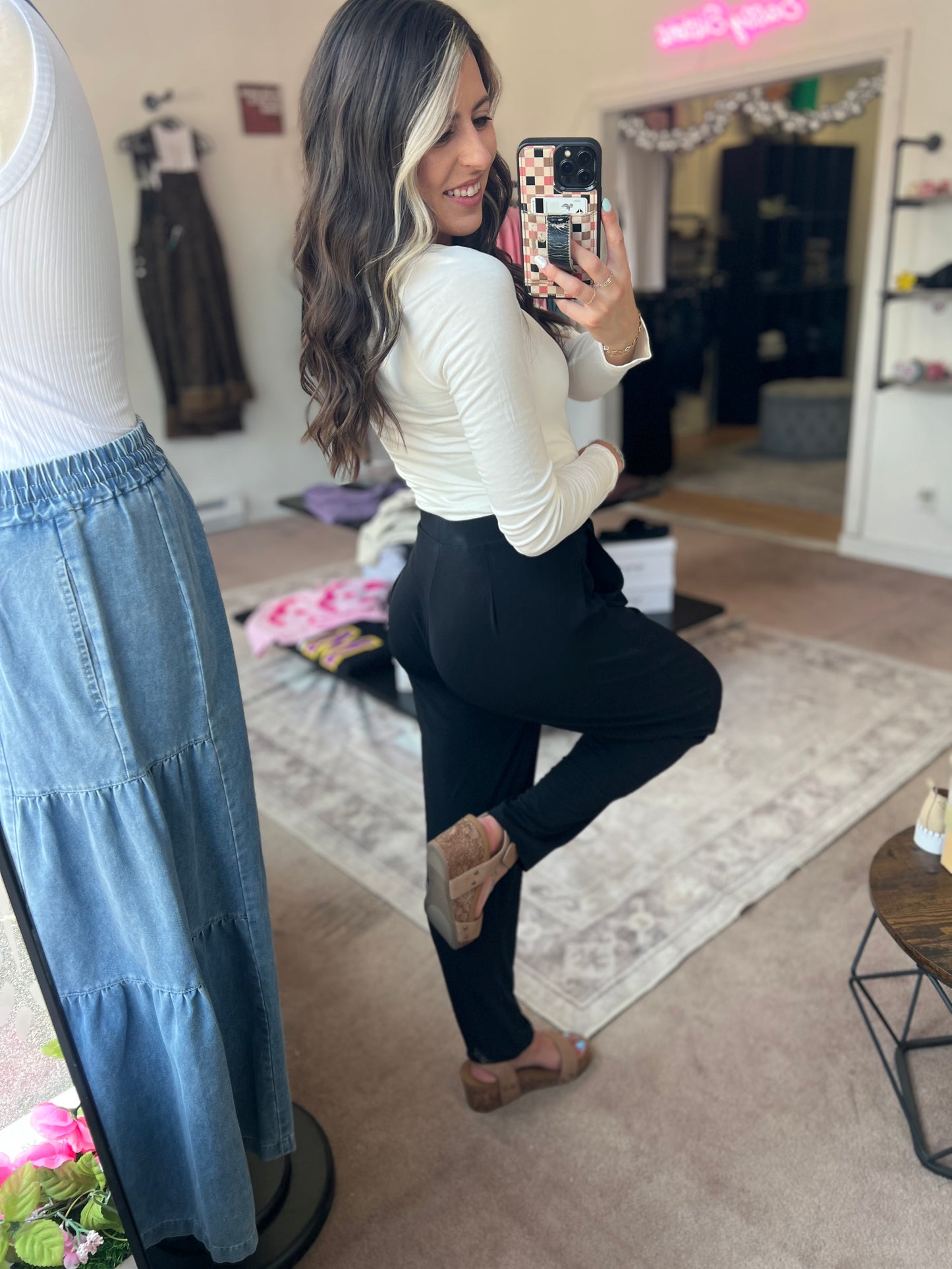 Pleated Pants, Black