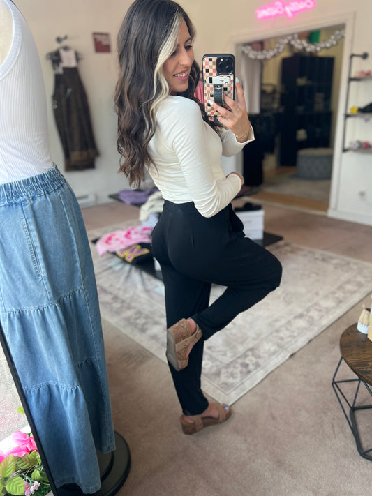 Pleated Pants, Black