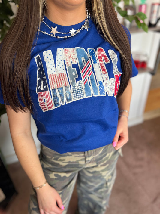 America Tee, Blue