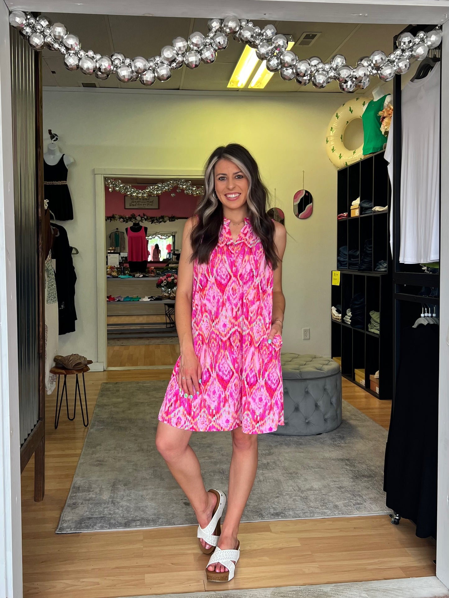 Lizzy Tank Dress, Pink Multi