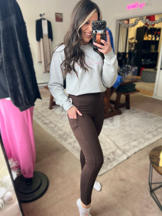 Top Notch Pocket Leggings, Espresso