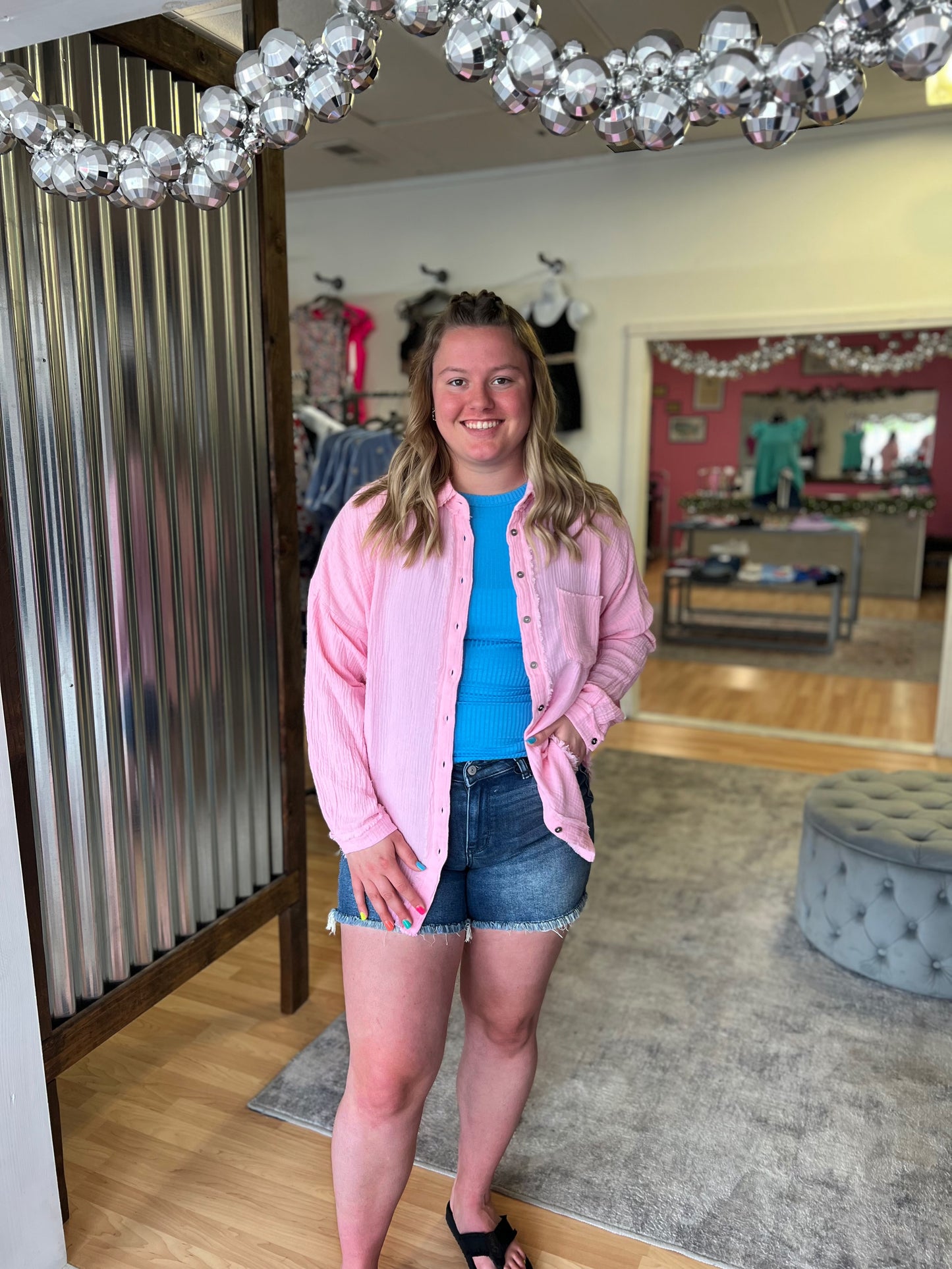 Fancy Like Button Up, Pink