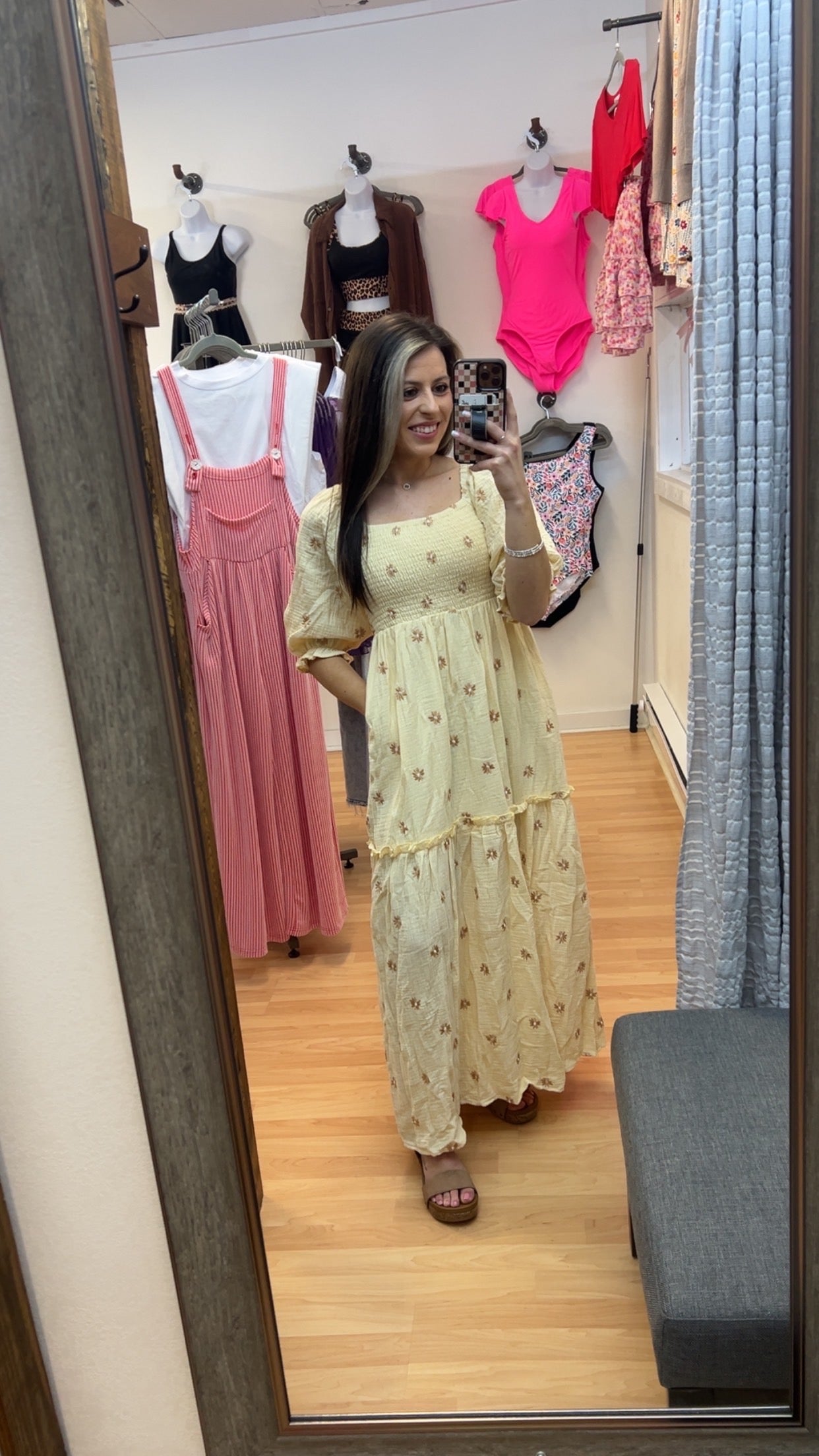 Dahlia Embroidered Maxi Dress, Beige