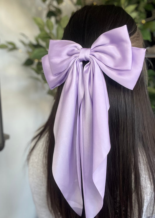 Large Satin Bow, Lavender