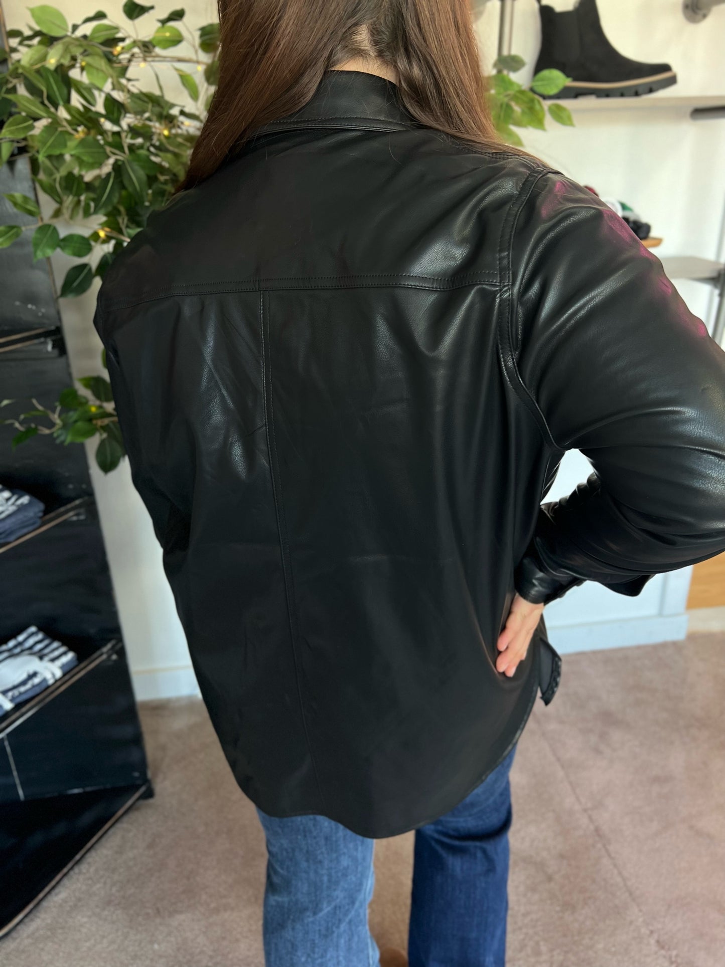 Oversized Vegan Leather Jacket