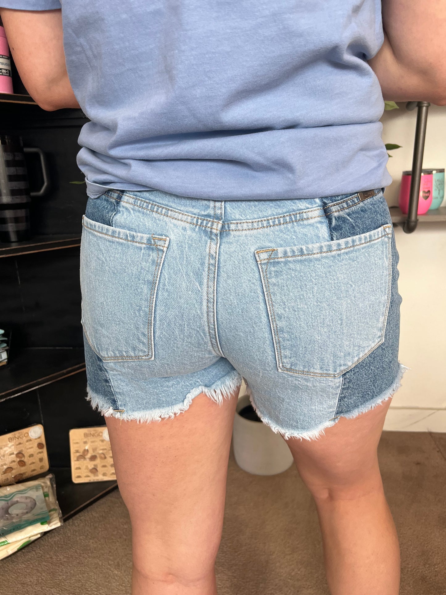 Two-Tone Ultra High Rise Shorts, KanCan