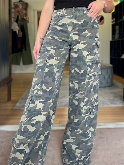 Nori Camo High Rise Cargo Pants, HIDDEN