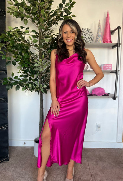 Trendsetting Silk Dress, Pink