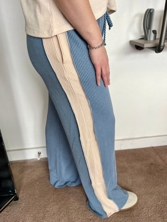 Ribbed Casual Pants, Denim Vintage