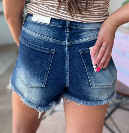 Fray Hem Shorts, Dark