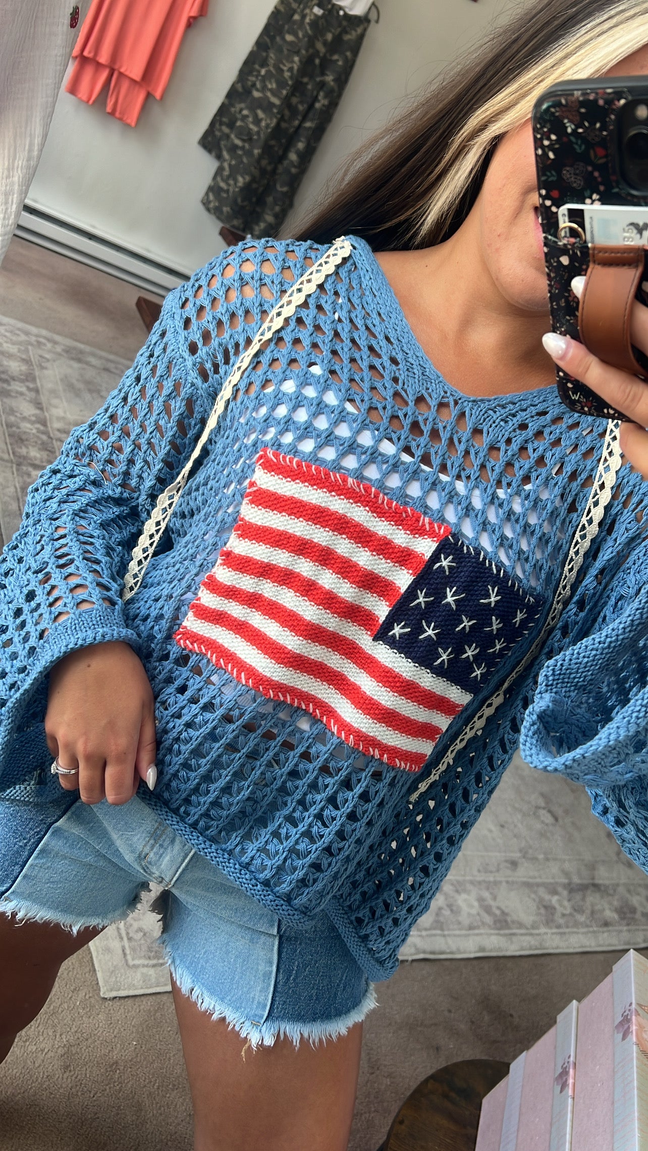 Crochet Pullover Hoodie, POL