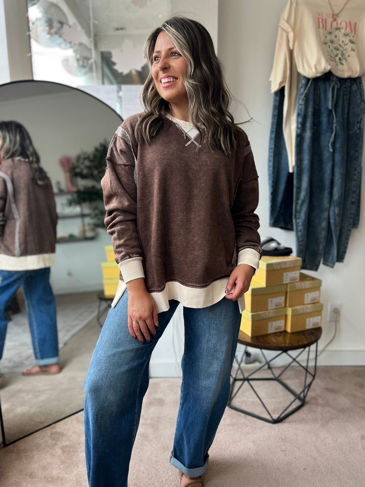 Crew Pullover, Chocolate