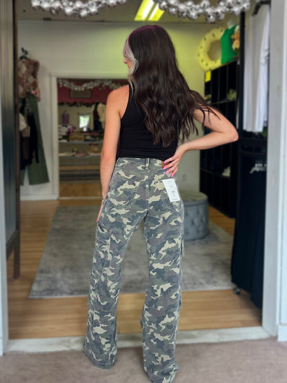 Nori Camo High Rise Cargo Pants, HIDDEN