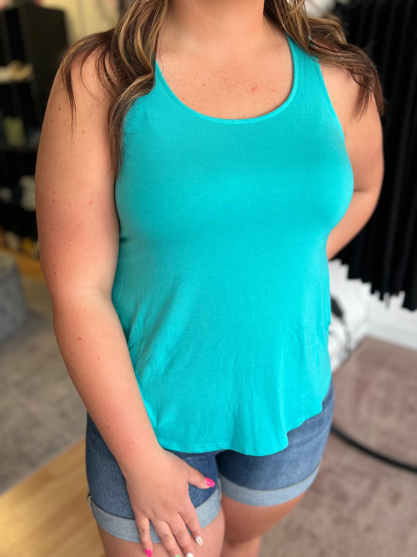 Flowy Tank, Turquoise