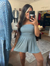 Double Layer Romper, Blue Grey