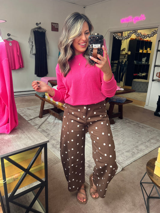 Raised Rib Top, Pink